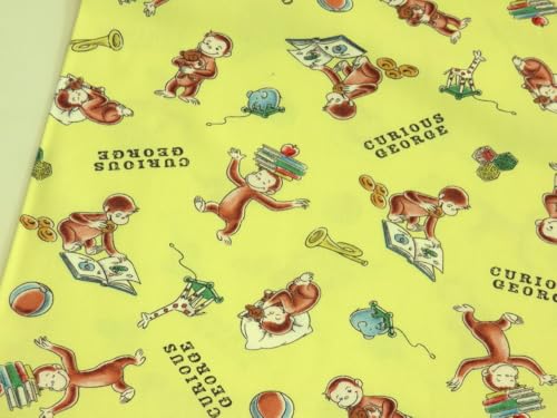 おさるのジョージ ブック イエロー オックス生地 キャラクター 布地 プリント コットン 入園 男の子 女の子の商品画像（Amazon）