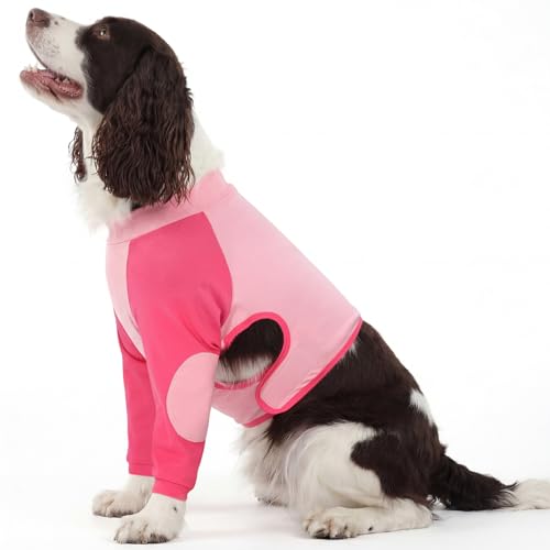 Kuoser Dog Surgery Recovery Suit for Front Legs, Dog Long Sleeve Shirt with Elbow Protector Pad, Knee Brace Wrap for Dogs, Pet Leg Sleeve to Stop Lick