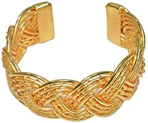 Handmade Design Yellow Gold Plated Cuff Bracelet Fashion Jewellery