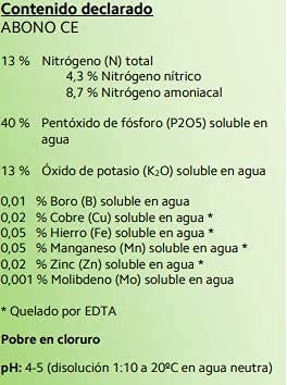 Suinga ABONO Fertilizante Hakaphos violeta 13-40-13, 25 Kg. Recomendado para el cuaje de la flor en arboles.