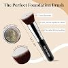 Brocha Kabuki de base plana de KESHIMA - Brocha de maquillaje premium para base líquida, crema y polvo - Difuminado, mezcla y rostro - Diámetro superior de 1.2 pulgadas 3