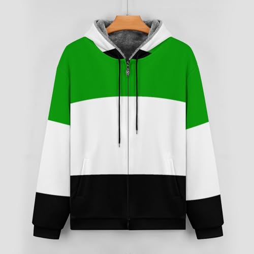 Manteau parka imprimé drapeau sweat à capuche zippé hommes - 5