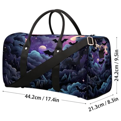 Bats Flying Travel Duffel Bag for Women Men Waterproof Foldable Overnight Weekender Bag Large Capacity Sports Gym Bag4