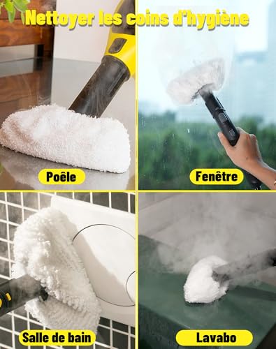 12er Set für Kärcher Dampfreiniger Zubehör Ersatztücher für Kärcher SC1 SC2 SC3 SC4 SC5 SI4-6 Bodentücher + 6 Mikrofaser-Überzüge - kompatibel mit Kärcher Dampfreiniger Easy Fix