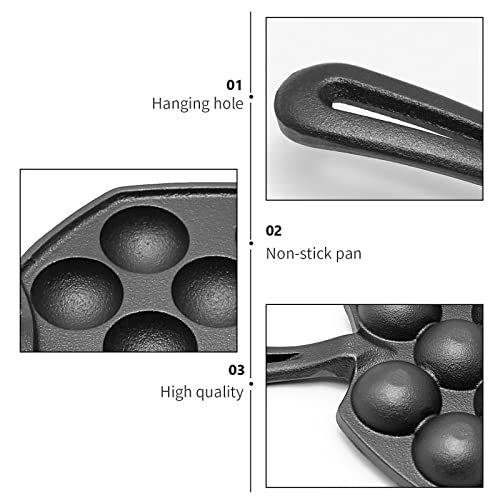 Anxingo Cast Iron Takoyaki Pan - 12 Hole Heavy Duty Square Cooking Plate Octopus Ball Maker 1.5" Half Sphere Takoyaki Maker for Baking Cooking by Anxingo - Image 3