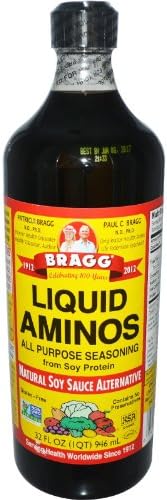 Bragg Liquid Aminos All Purpose Seasoning Soy Sauce Alternative, 32 Fl Oz, 2 Pack