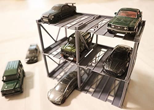 1/64 トミカ ホットウィールなど 12台収納ガレージ グレー 1/64 模型