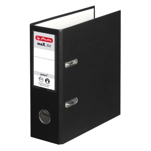 Herlitz max.file Protect A5 Upright Lever Arch File - Black Cover