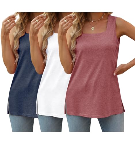 3 Pack Tank Tops for Women Beach Vacation Clothes Sleeveless