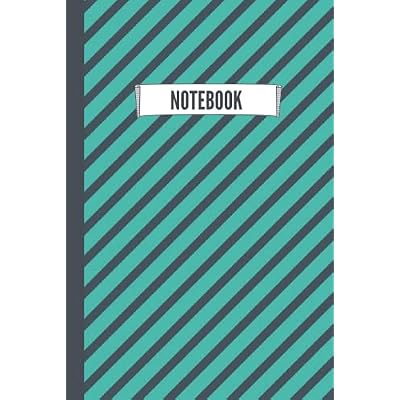Notebook: Beautiful Modern Lined Paper Notebook Journal | Medium Dark Cyan Blue Stripe Pattern Design with Cyan Background | 120 pages 6&rdquo;x9&rdquo; | Awesome Gift for any Occasion