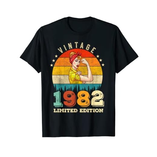 Vintage 40 cumpleaños 1982 Edición Limitada Mujeres 40 Años Camiseta