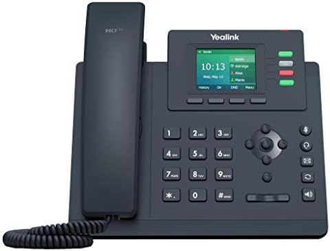 Yealink SIP-T33G Entry-level IP Power over Ethernet Corded Phone with 4 Lines, HD Voice and 2.4 Inch LCD Colour Display with Backlight (320 x 240 Pixel) - Black