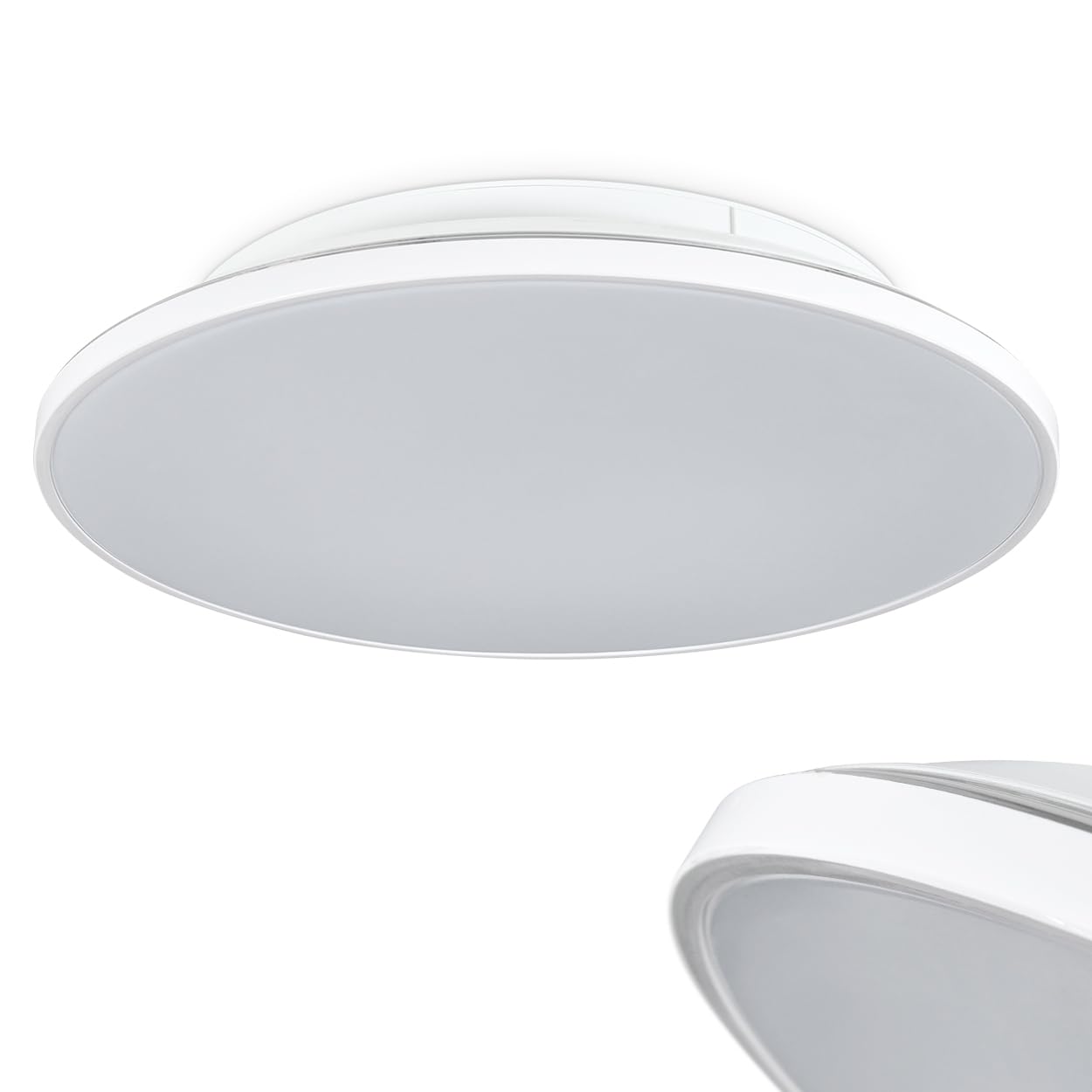 HOFSTEIN LED Ceiling Light Norea, Round Ceiling lamp Made of Plastic in White, Modern Design (Ø Shade 38 cm), 24 watts, 2000 lumens, 3000 Kelvin, Dining Room, Living Room, Kitchen, Hallway
