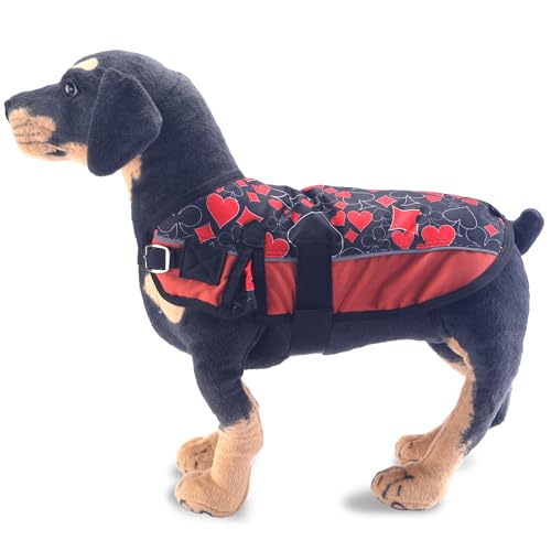 Warm Dog Winter Coat, Dog Cold Weather Coats Waterproof Windproof Reflective Dog Apparel Clothes Pet Jacket Padded Vest Outfit for Small Medium Large Dogs (Orange, 60cm)