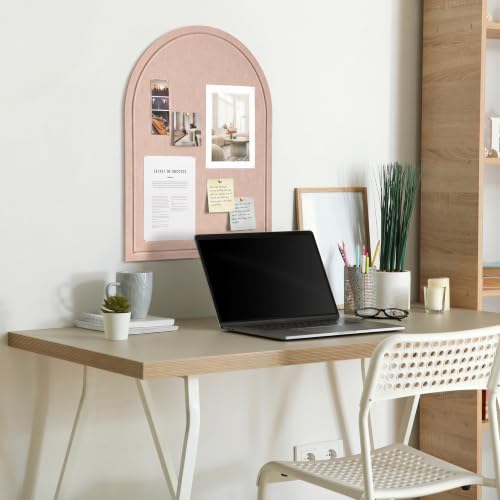 Large Arched Felt Bulletin Board - Stylish Perfectly Sized 21.5" x 17" Cork Board Alternative for Office & Wall Decor – Bulletin Board Set with Pins is Perfect to Display Your Photos - Image 3