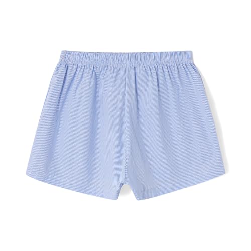 Image of Women Y2k Pajamas Shorts Micro Button Boxers Elastic Waist Cute Pj Bottoms Summer Plaid Lounge Short