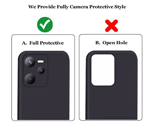 Image of A rtistque Liquid Silicone Back Cover Case for Realme C35 / Realme Narzo 50A Prime Matte Shockproof TPU Soft Flexible with Camera Protection - Black