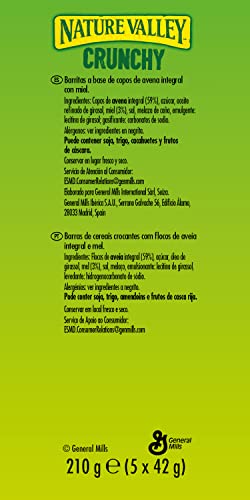 Miniatura 11 de Nature Valley Crunchy, Barritas De Avena 100 Integral Y Miel, Sin Colorantes, Ingredientes Naturales, Apto Para Vegetarianos, 5x42g 2 Barritas Por Paquete