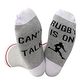 GJTIM 2 Pairs Can't Talk Rugby Is On Player Coach Gift Funny Socks