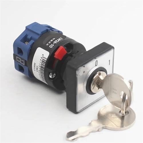 LW26-10 C02/1 Two Gear 10A 690V Single Hole 16mm Key Power Cut-Off Rotary Cam Switch Conversion 1Pcs