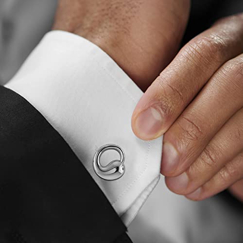 Sterling Silver Circular Terrance Cufflink for Men - Luxury Men's Cuff Links With Elegant Gift Box - Crafted With .925 Sterling Silver - Suitable for All Occasions2