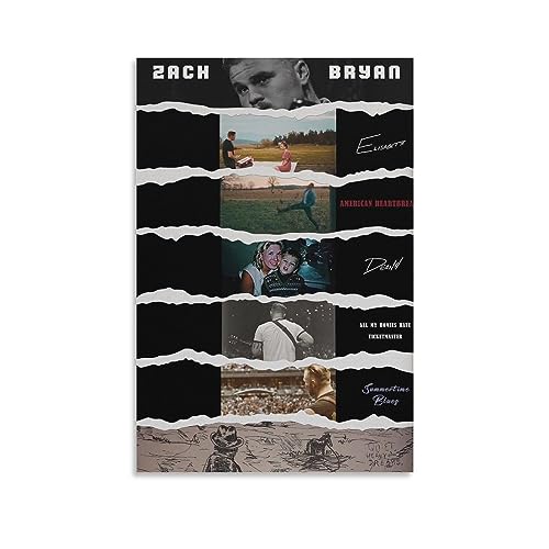Toile Zach Bryan décorative 40x60cm idéale pour personnaliser un bureau ou studio
