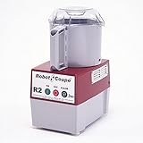 Robot Coupe R2B Food Processor Cutter/Mixer, 3-Quart Batch Bowl, Polycarbonate, 1 HP, 120v, Gray, Red, and Clear