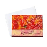 CEO Cards - Get Well Greeting Cards (Orange Florals), 5x7 Inches, 25 Cards & 26 White Envelopes (GW1