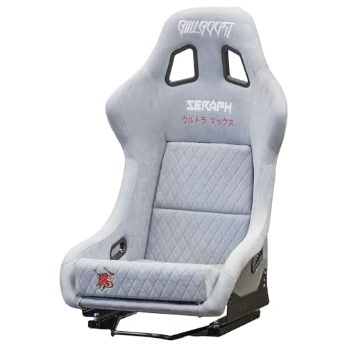 BULL BOOST PERFORMANCE Adjustable Diamond Luxury Racing Lowered Ultra Max Bucket Seat w/Sliders SINGLE NARDO GREY