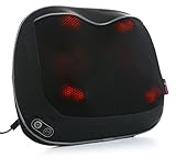 Naturalico Ultimate Back Shiatsu 3D Massage Pillow - Heated Lumbar Electric Massager, 12 Rotating Nodes, Comfortable Soothing Leg and Foot Cushion, Release Tension & Pain At Home, Car, Office & Work