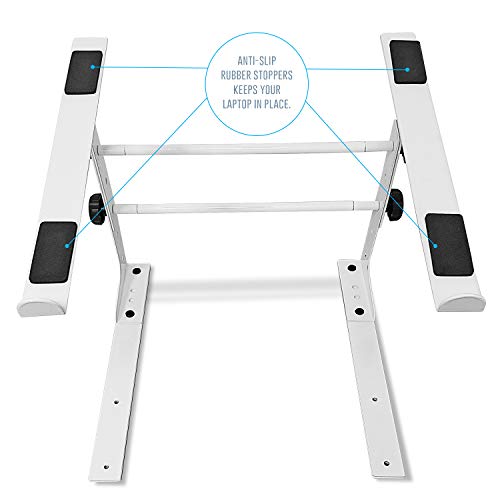 Axcessables Dj Controller Stand With Adjustable Height And Table Security Clamps| Dj Computer Stand| Laptop Stands For Dj, Desktop, Audio Mixers And Music Production (Lts-02 White) #TOP4