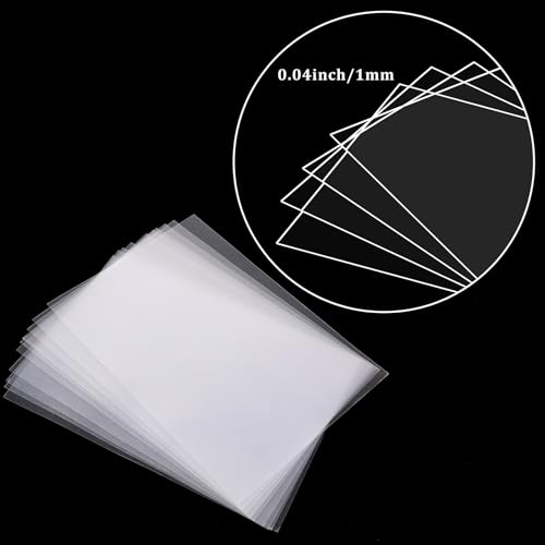 Image of ElevateTech 10 Pcs Clear Plastic Sheet PVC Flexible Lightweight Thin Panels Sheets Shatterproof Glass Alternative Durable PVC Sheet Panels Plastic Sheets for Crafts Projects Picture Poster Frames