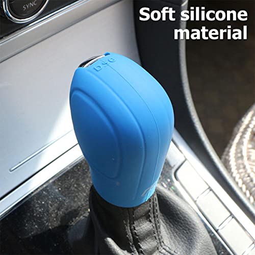 Zipelo 2 Pack Car Gear Shift Knob Cover, Anti-Slip Auto Knob Gear Stick Protector, Comfortable Silicone Handbrake Shifter Cover For Men Women, Universal Vehicle Interior Accessories (Blue) #TOP2