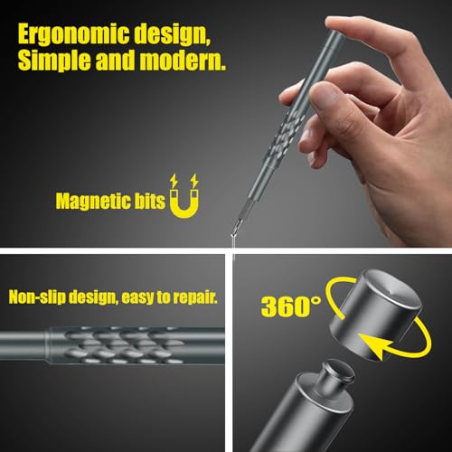 Kaisi Precision Screwdriver Set 28 in 1,Mini Flathead and Phillips Torx T1-T20 Star Pentalobe CRV Small Screwdriver Set for Sunglasses, Computer, Watches, Electronics, Eyeglasses Tools Repair Kit - Thumbnail 2