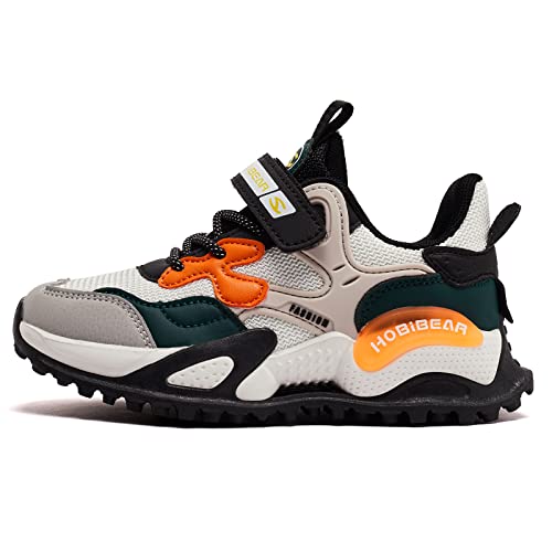 Hobibear Boys Shoes Tennis Sneakers For Kids Girls Athletic Shoe Lightweight Breathable Walking Running Sports Shoes Black Green Size 13 #TOP6