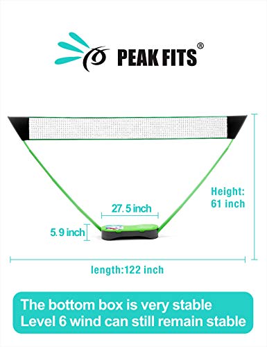 image for Peak Fits Portable Badminton Net Set,Folding Volleyball Badminton Net,