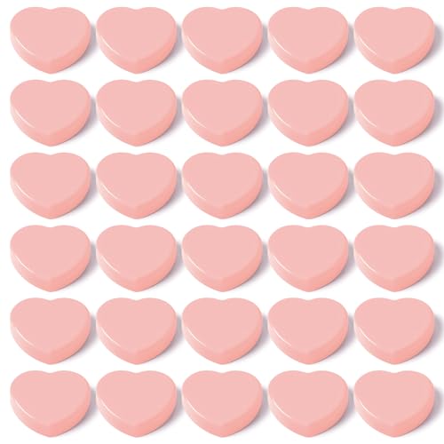DUJEQM Aimant Frigo - Lot de 30 Aimant Puissant Cœur Rose Pâle- Aimants Tableau Magnétique Magnet Frigo, Petit Aimant Tableau Blanc Aiment Plat et Décoratifs pour Photos Cartes Calendrier Bureau École