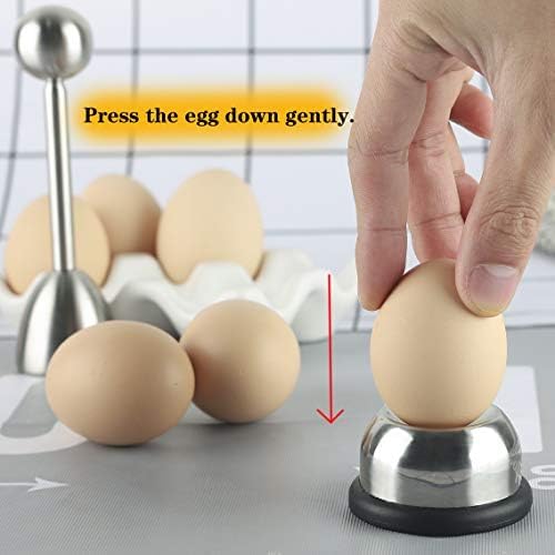 Endurance Egg Piercer Set of 2 Egg Piercer Stainless Steel with Egg Cutter for Hard Boiled Eggs for Kitchen Bakery (BLACK)