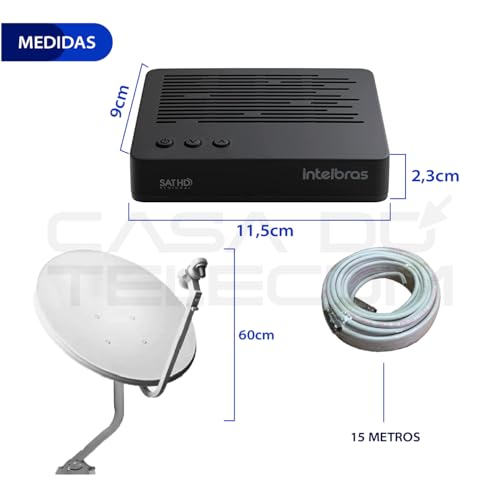 Kit Nova Parabolica Digital Intelbras Rds 840 Antena Cabo Lnb