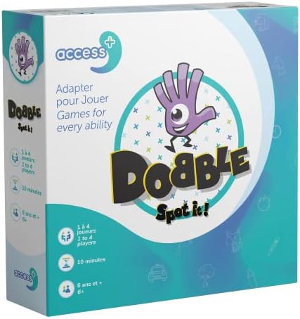 Spot It/Dobble Access+ Board Game for Kids Adapted by Health Care Professions for Cognitive Disorders ADHD Autism Memory - Card Games for Kids & Adults Ages 8+ - 1-4 Players - 20 Min - En/Fr