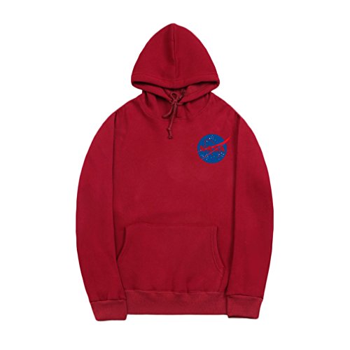 CORIRESHA Fashion NASA Logo Print Hoodie Sweatshirt with Pocket(smaller than standard size)