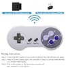 KIWITATA 2 Pack Wireless Controller for SNES Original Console, 2.4ghz Rechargeable Wireless SNES Remote PC Game Pad Controller for Super SNES Entertainment System &Windows XP& Raspberry Pi