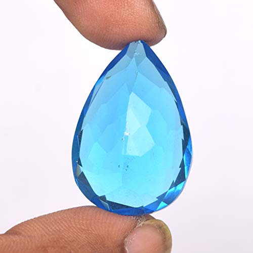 Gemhub Top Grade Swiss Blue Topaz 33.50 Ct Pear Cut Topaz, Faceted Birthstone Swiss Blue Topaz Loose Gemstone #TOP4