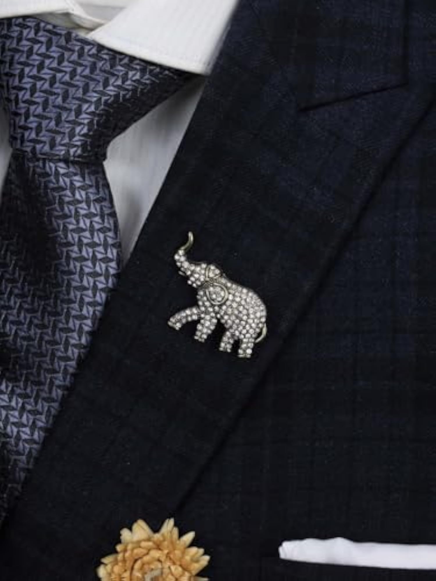 Men's Baby Elephant White Colour Brooch