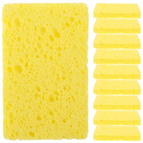 Gogogmee Esponjas de Limpieza Multifuncional para Cocina 10 Unidades de Madera de Pulpa Natural Esponja Compacta y Reutilizable para Fregar Platos y Wok Accesorio Práctico para Hogar y