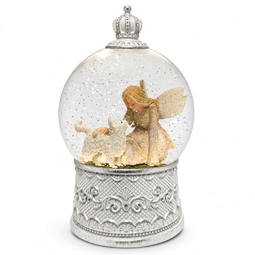 COZY-PAVILION Cat Memorial Gifts for Loss of Cat Sympathy Gift Snow Globe with Auto Swirling Glitter & 6H Timer Battery or USB Powered Cat Remembrance Gifts for Home Decor