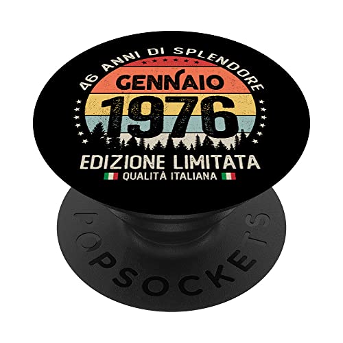 Vintage enero 1976 mujer hombre regalo 46 años cumpleaños PopSockets PopGrip Intercambiable