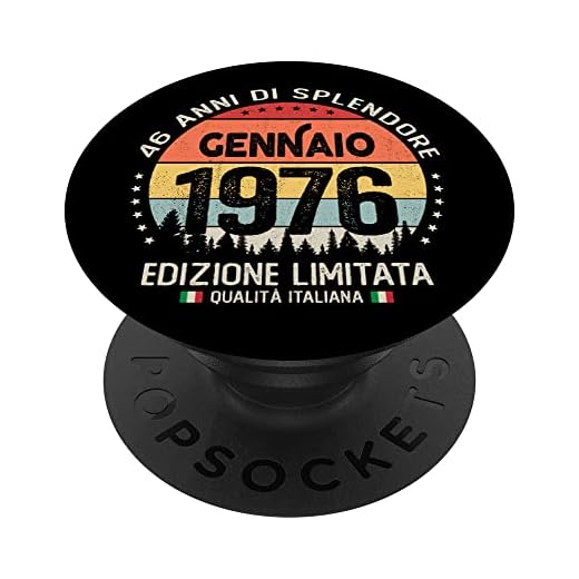 Vintage enero 1976 mujer hombre regalo 46 años cumpleaños PopSockets PopGrip Intercambiable
