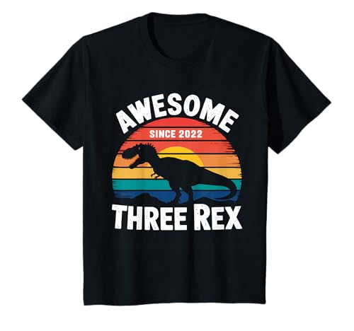 キッズ キッズ 3レックス 誕生日パーティー 衣装 恐竜 3歳 男の子 Tシャツ