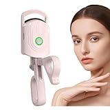 Heated Eyelash Curlers Electric Eyelash Curler USB Rechargeable Eyelash Curlers Natural Curling for Long Lasting Eye Lashe Women Makeup Tools Gift (Pink)